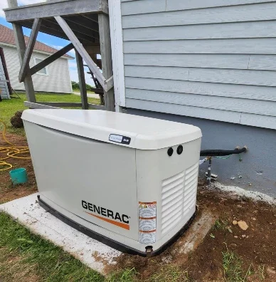 a generator outside of a house