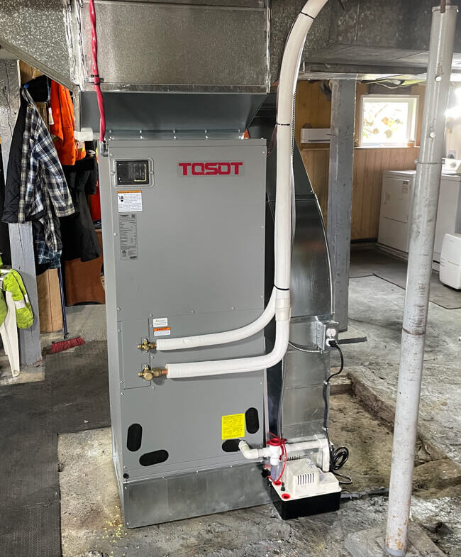 Tosot central ducted heat pump system for whole-home heating and cooling