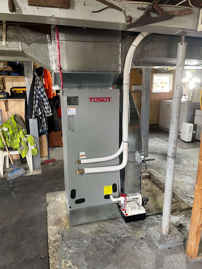 Tosot central ducted heat pump system for whole-home heating and cooling